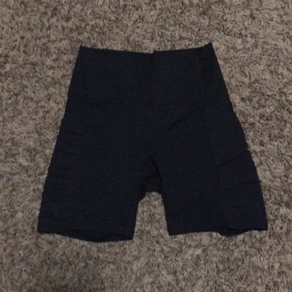 Fabletics black biker shorts with pockets